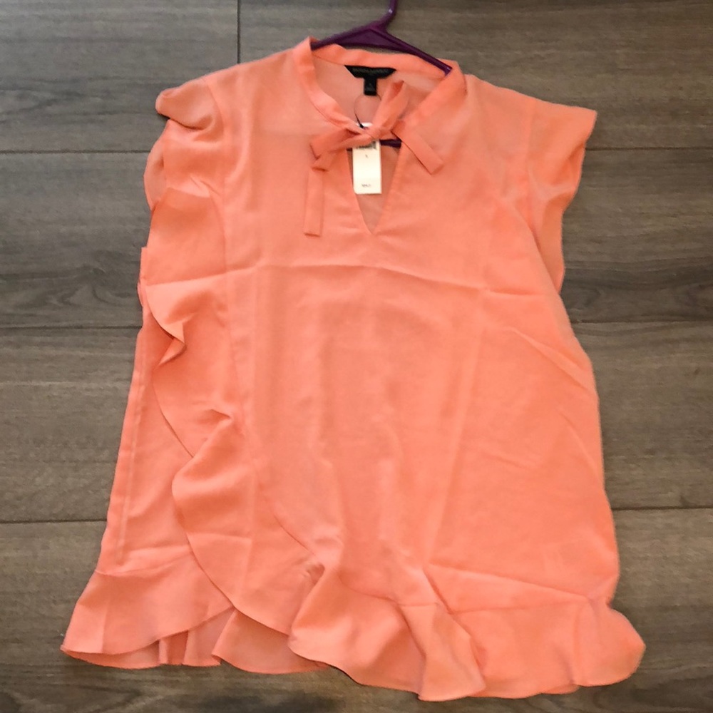Peach ruffle top